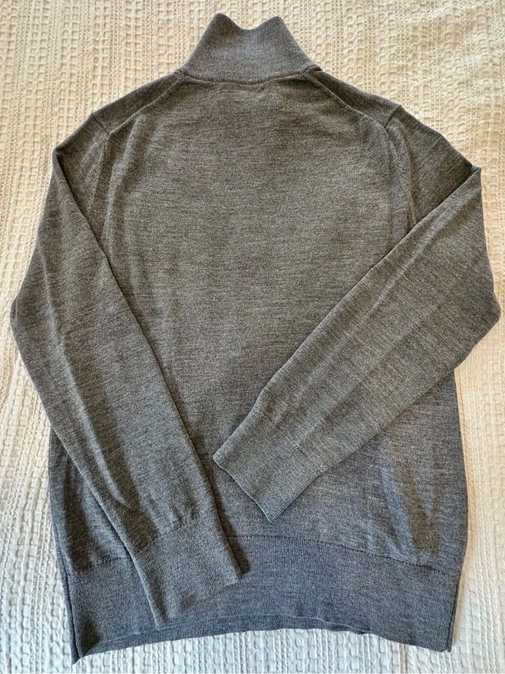 Men’s Banana Republic Quarter Zip Sweater Merino Wool Blend Gray Size M